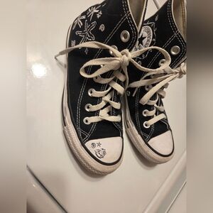Converse Black and White Starry High-Tops